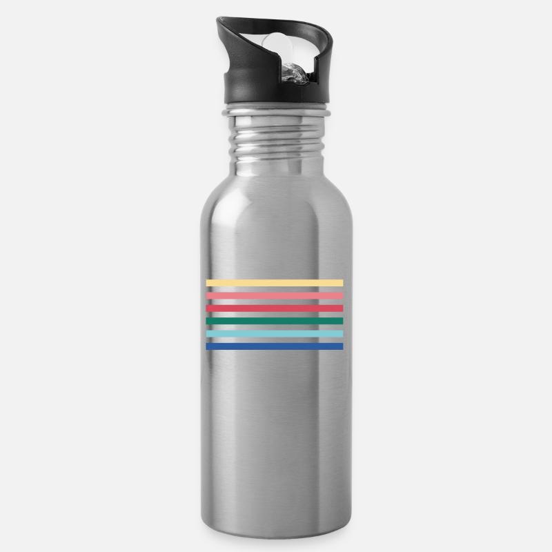 Rainbow - Trinkflasche mit integriertem Trinkhalm - Lightsilver