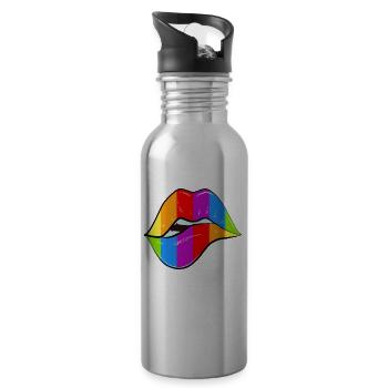 Rainbow - Water bottle with straw - silver - Right