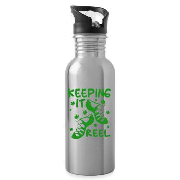 Ireland Dance Tap Dance Keep It Reel Girls - Water bottle with straw - silver - Right