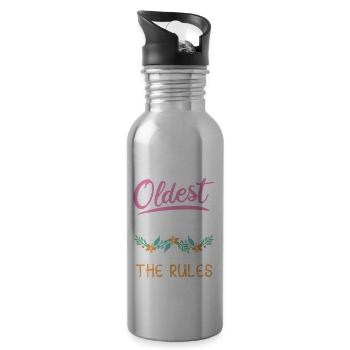 I'm the Oldest Sister I Make The Rules - Water bottle with straw - silver - Right