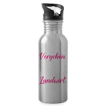 Glücklich vergeben an einen Traktor fahrenden Land - Trinkflasche mit integriertem Trinkhalm - Lightsilver - Rechts