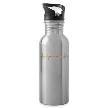 Retro Papa Tea - Water bottle with straw - silver - Right