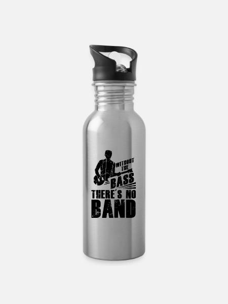 Musician Music Guitarist Music Bass Player Bassist - Water bottle with straw - silver