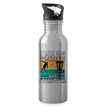 Disc Golf Frisbee Ultimate Frisbee Disc Golf - Water bottle with straw - silver - Right