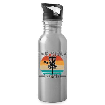 Discgolfspieler Ultimate Frisbee Fan Disc Golf - Trinkflasche mit integriertem Trinkhalm - Lightsilver - Rechts