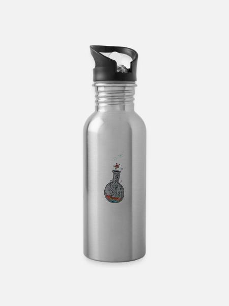 Chemie I Reagenzglas Labor Mikroskop für - Trinkflasche mit integriertem Trinkhalm - Lightsilver