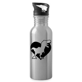 Paleontology Dinosaurs - Water bottle with straw - silver - Right