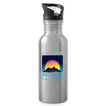 20. Geburtstag Jahre alt Vaporwave Geschenk - Trinkflasche mit integriertem Trinkhalm - Lightsilver - Rechts