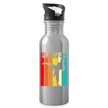 Eleven Days And Makes Fight for Freedom Sunset Mind - Water bottle with straw - silver - Right