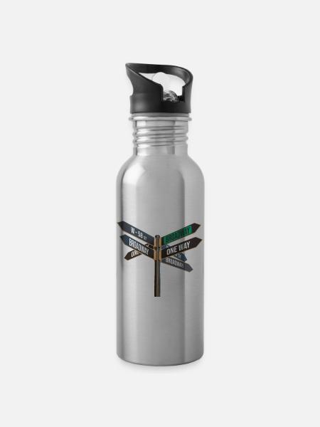 New York - Trinkflasche mit integriertem Trinkhalm -