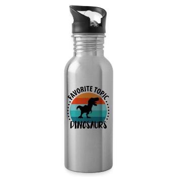 Paleontology Dinosaurs - Water bottle with straw - silver - Right