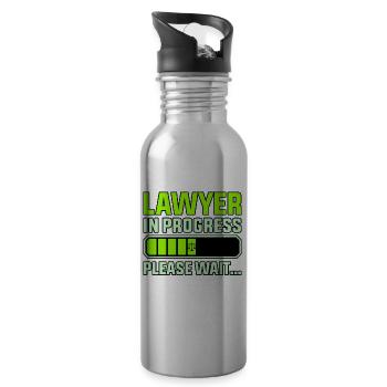 Lawyer in Progress Law School - Water bottle with straw - silver - Right