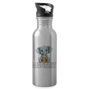 für einen Biertrinker und - Trinkflasche mit integriertem Trinkhalm - Lightsilver - Rechts