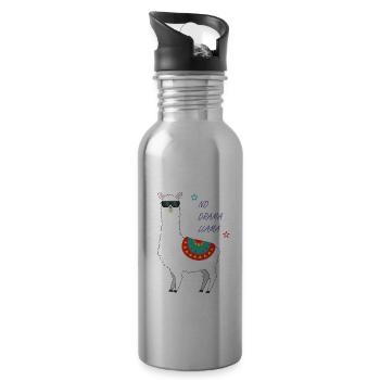 Lama - Trinkflasche mit integriertem Trinkhalm - Lightsilver - Rechts
