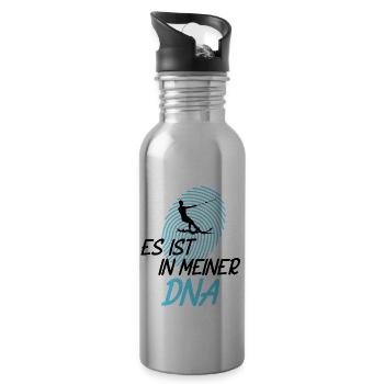 Wasserskier Wasserski Wasserskifahrer - Trinkflasche mit integriertem Trinkhalm - Lightsilver - Rechts