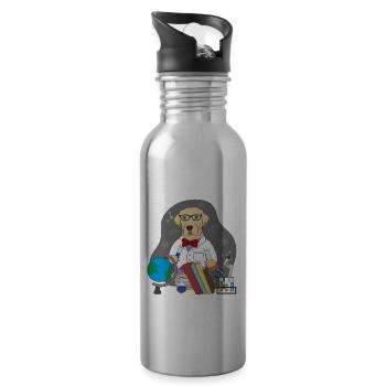 LABRADOR Wissenschaftler - Trinkflasche mit integriertem Trinkhalm - Lightsilver - Rechts