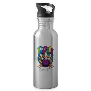 Kegel König Kegeln - Trinkflasche mit integriertem Trinkhalm - Lightsilver - Rechts