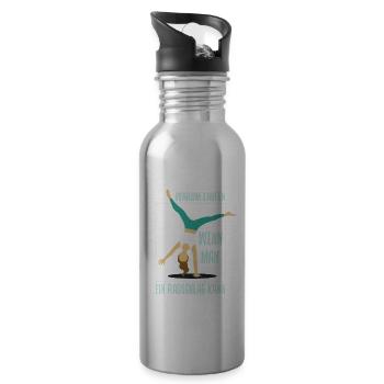 Warum Laufen wenn man ein Radschlag kann - Trinkflasche mit integriertem Trinkhalm - Lightsilver - Rechts