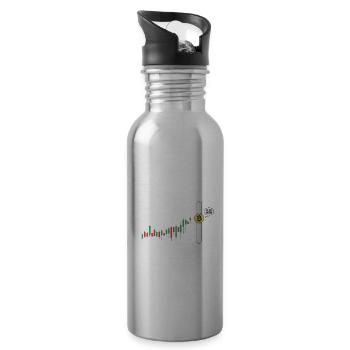 Cryptocurrency Trader Crypto Coin Btc Graph - Water bottle with straw - silver - Right