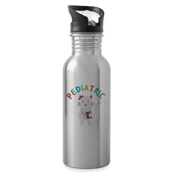 Kinderkrankenschwester Kinderkrankenpflegerin - Trinkflasche mit integriertem Trinkhalm - Lightsilver - Rechts