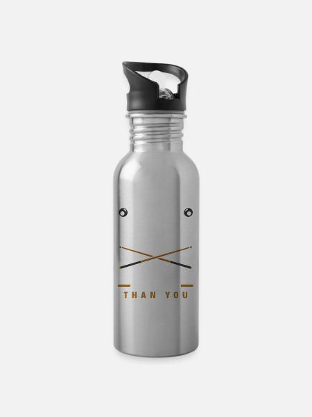 Billard Billard Spieler Geschenk - Trinkflasche mit integriertem Trinkhalm - 