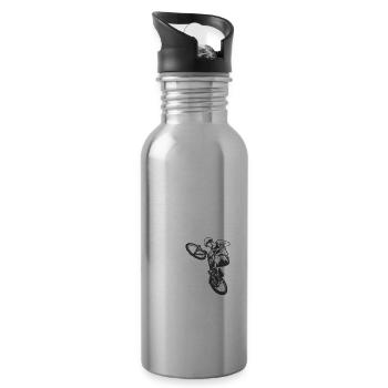 Ich weiß, ich fahre wie ein Mädchen BMX - Trinkflasche mit integriertem Trinkhalm - Lightsilver - Rechts