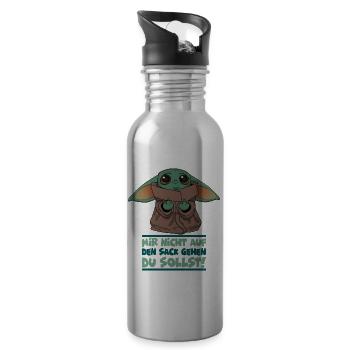 Mir nicht auf den Sack gehen du sollst Arbeit Büro - Trinkflasche mit integriertem Trinkhalm - Lightsilver - Rechts