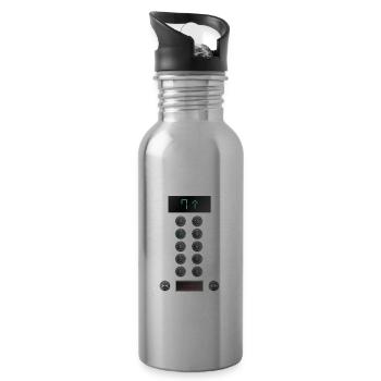 Elevator Mechaniker Funny Button Operator - Trinkflasche mit integriertem Trinkhalm - Lightsilver - Rechts