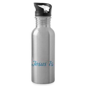 jesus Design for a jesus and religion enthusiasts - Water bottle with straw - silver - Right