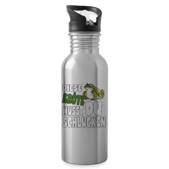 Diese Kröte musst du schlucken für eine Kröten - Trinkflasche mit integriertem Trinkhalm - Lightsilver - Rechts