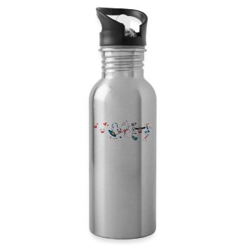 Zähne - Trinkflasche mit integriertem Trinkhalm - Lightsilver - Rechts
