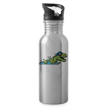 Schwimmen Trainer Schwimmer Schwimmen - Trinkflasche mit integriertem Trinkhalm - Lightsilver - Rechts