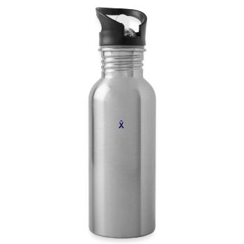 Gift for survivors of colon cancer (Colon Ca - Water bottle with straw - silver - Right