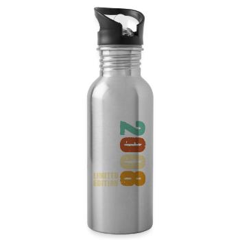 2008 Limited Edition 2008 Geboren Geburtstag - Trinkflasche mit integriertem Trinkhalm - Lightsilver - Rechts