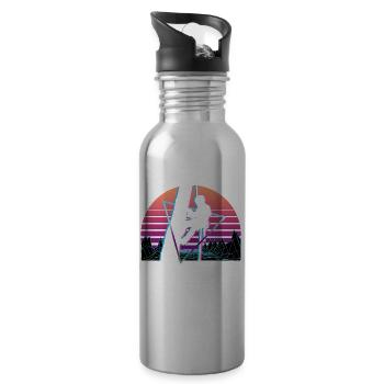 Arboriste Vaporwave Esthétique Rétro - Gourde avec paille intégrée - argent clair - Droite
