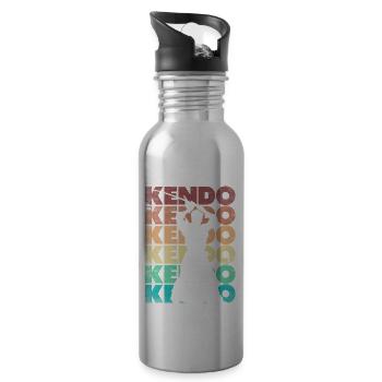 Kendo Japanese Martial Arts Kenjutsu Kendo Kendok - Water bottle with straw - silver - Right