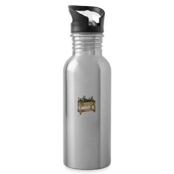 Hochbeet I Hobbygärtner Gärtner Selbstversorger - Trinkflasche mit integriertem Trinkhalm - Lightsilver - Rechts