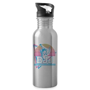 Jiu Jitsu Brésilien BJJ Cadeau - Gourde avec paille intégrée - argent clair - Droite