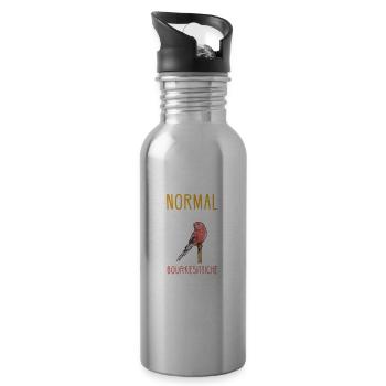 Bourkesittich I Rosenbauchsittich Motiv für Vogel - Trinkflasche mit integriertem Trinkhalm - Lightsilver - Rechts