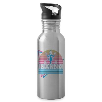 Inanna Ancient Goddess Sumerian Mythology Geschen - Water bottle with straw - silver - Right