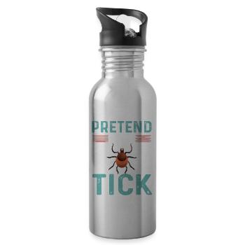 Tick T-Shirt - Water bottle with straw - silver - Right