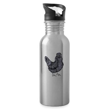 Araucana Chicken I Chicken Chicken Motif for - Water bottle with straw - silver - Right