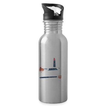 Wake Up & Make Up Makeup Artist - Trinkflasche mit integriertem Trinkhalm - Lightsilver - Rechts