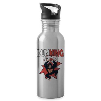 Basketball Dunking Gorilla Monkey Basket - Water bottle with straw - silver - Right