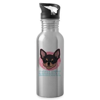 Chihuahua Mom Dog Owner Dog Owner Gift - Water bottle with straw - silver - Right