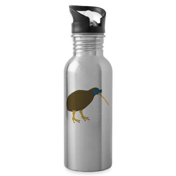 Kiwi Bird avec lunettes de soleil - Gourde avec paille intégrée - argent clair - Droite