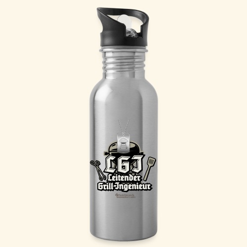 LGI Hundemarke Leitender Grill Ingenieur - Trinkflasche mit integriertem Trinkhalm