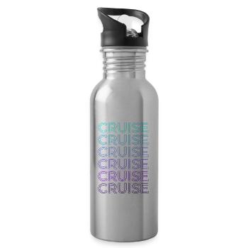Kreuzfahrt Retro - Trinkflasche mit integriertem Trinkhalm - Lightsilver - Rechts