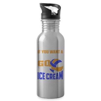 Volleyball player Volleyball - Water bottle with straw - silver - Right