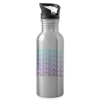Faustball Retro - Trinkflasche mit integriertem Trinkhalm - Lightsilver - Rechts